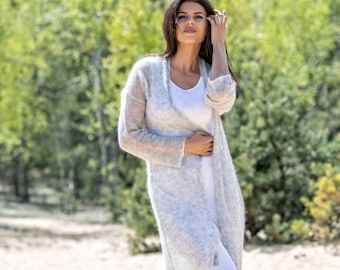 Gebreid vest, Oversized vest, Wollen trui, Gebreide omslagdoek, Alpaca vest, Licht vest, Lang vest, vest, mohair vest