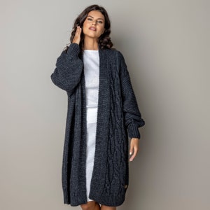Knitted cardigan, Oversized cardigan, Alpaca sweater, Knitted wrap, Alpaca cardigan, Long cardigan, Chunky cardigan, gray cardigan, wrap