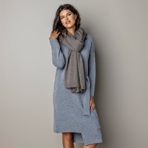 Merino wool scarf, wool scarf, merino wool shawl, merino wool wrap, knit merino wool scarf, knitted wool scarf, minimalist knit scarf, knit image 5