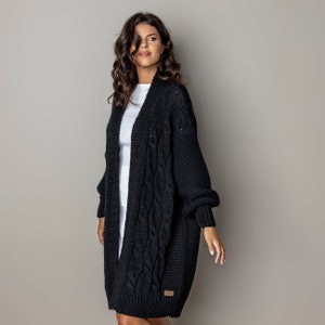 Knitted cardigan, Oversized cardigan, Alpaca sweater, Knitted wrap, Alpaca cardigan, Long cardigan, Chunky cardigan, black cardigan, wrap