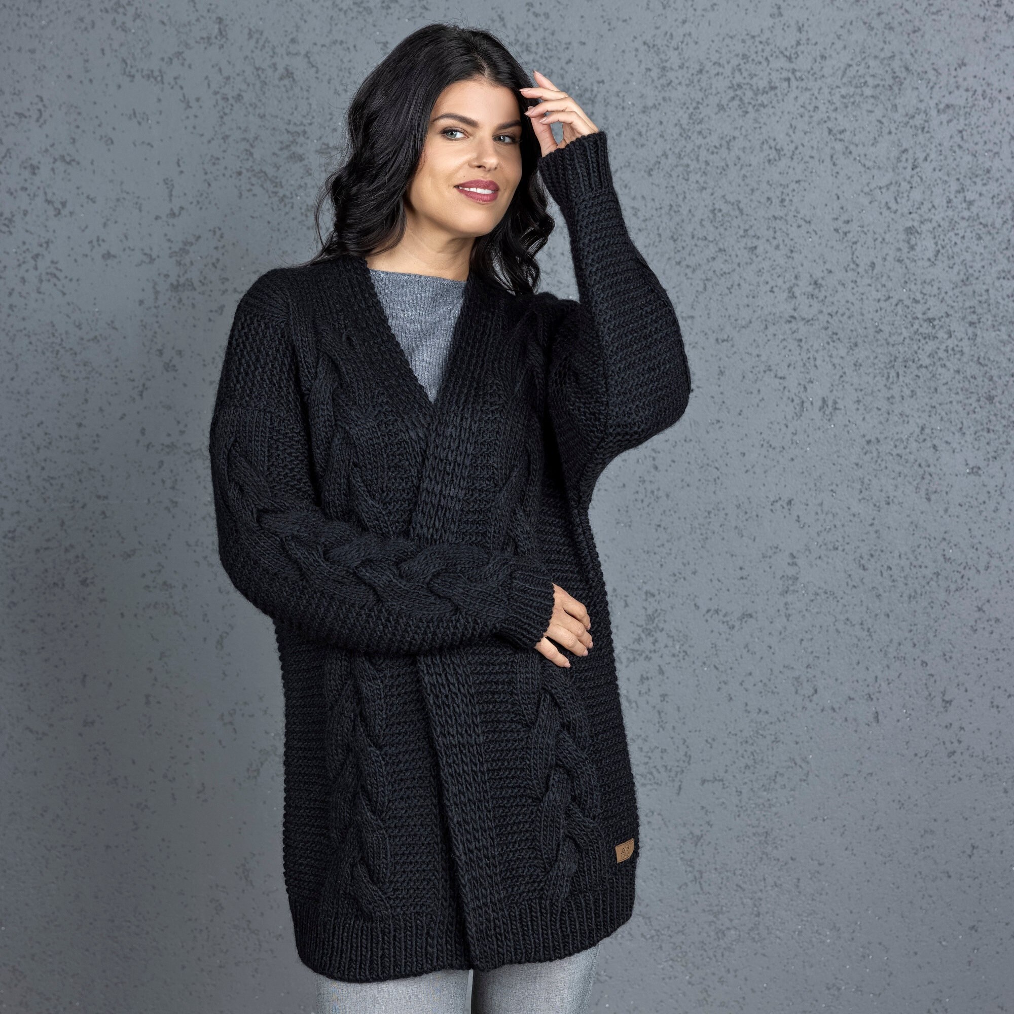 Long Black Cardigan - Etsy