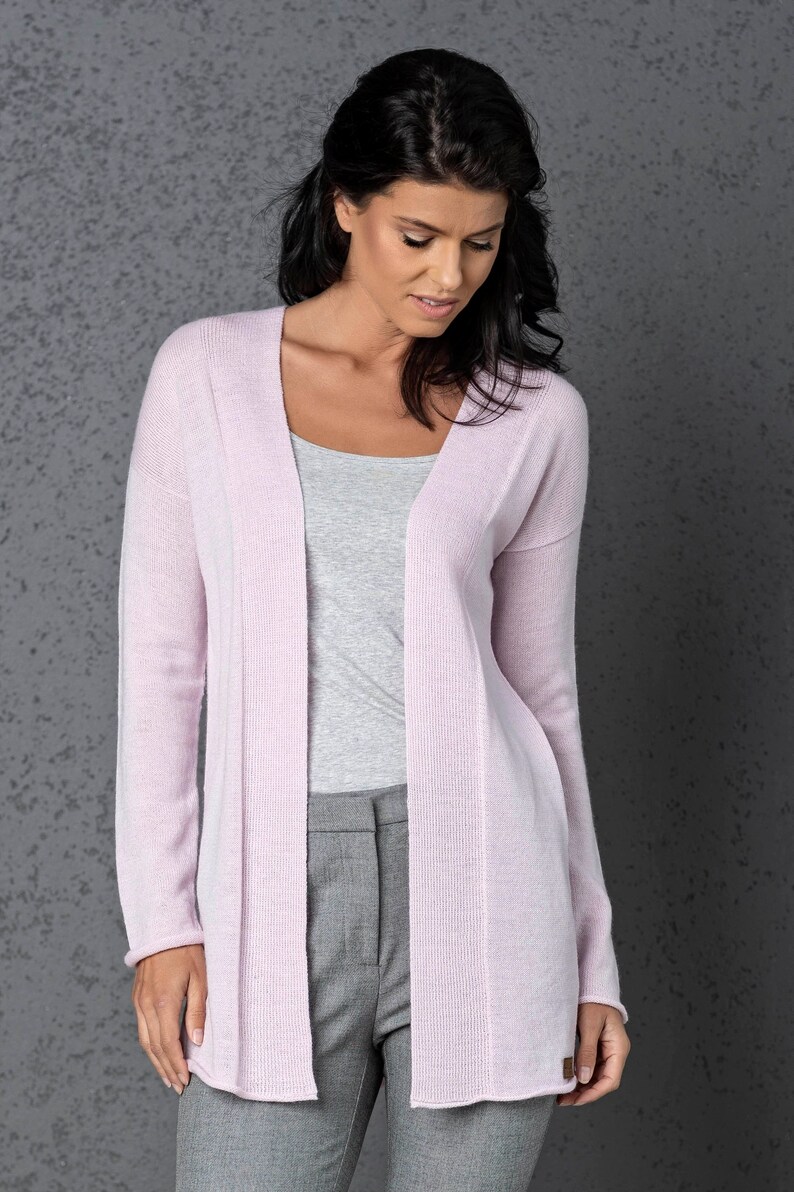 TEEROSE open front knit wool cardigan, light pink — By AGdesign