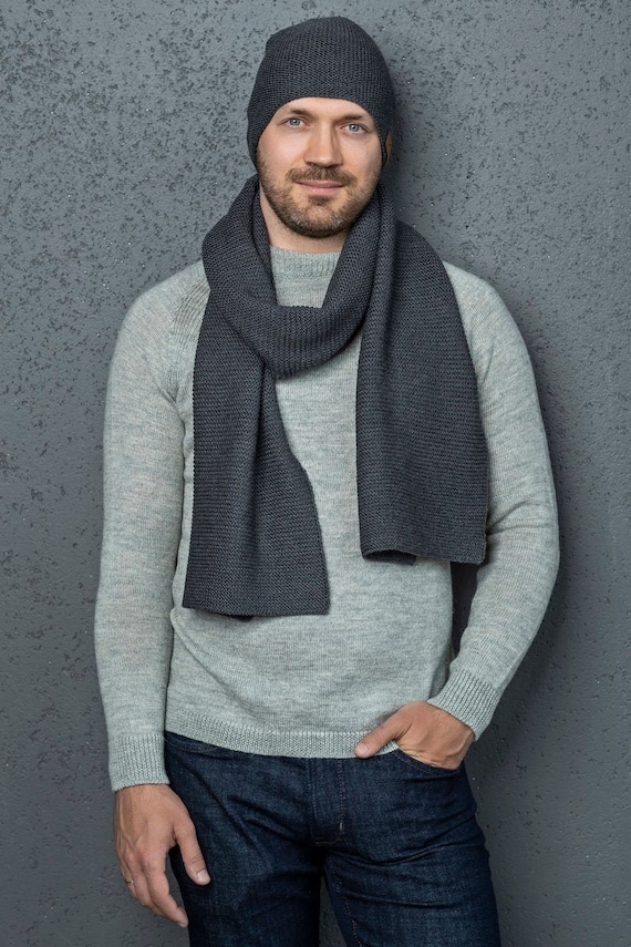 merino wool scarf and hat set