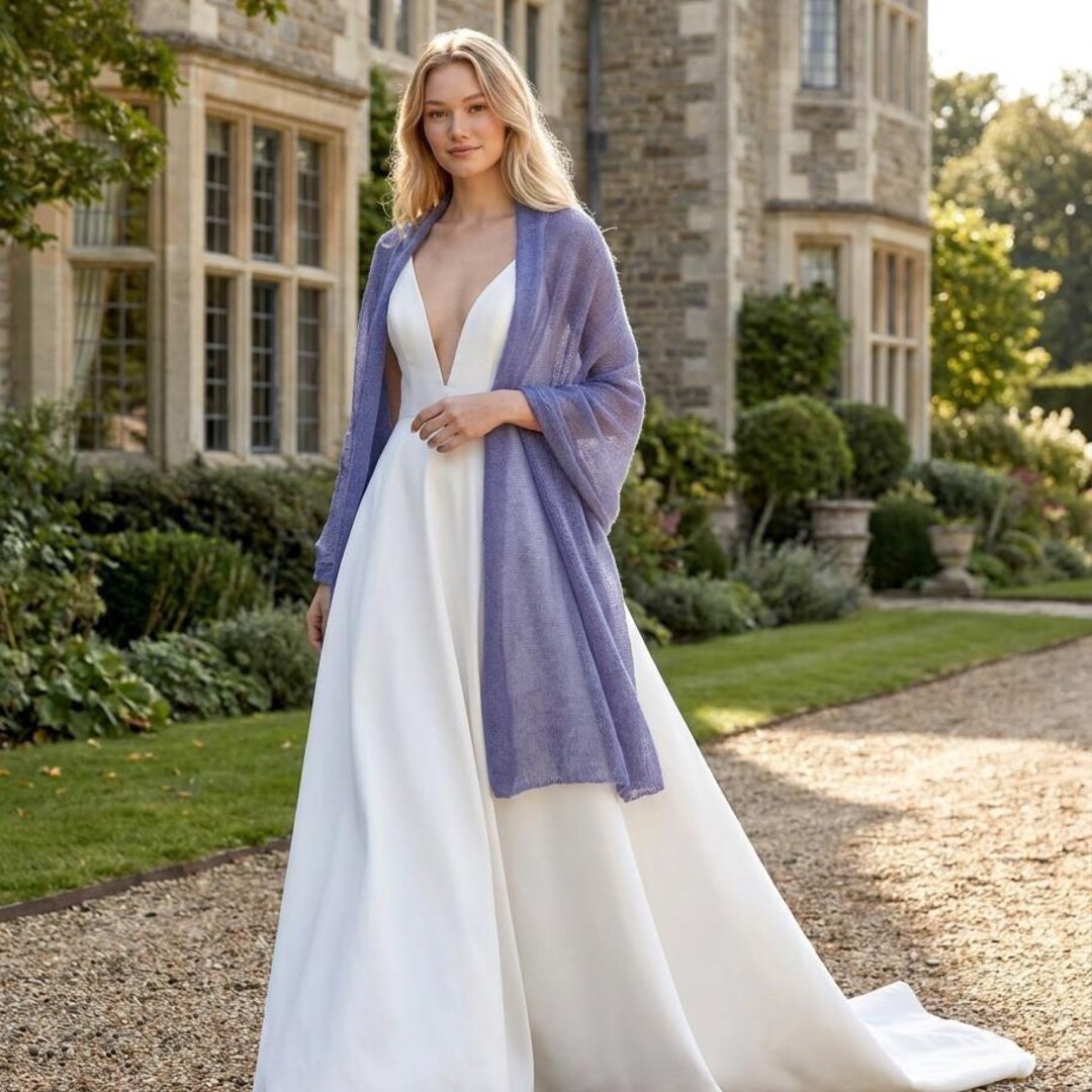 Bridal Bride Mohair Shawl Cape Wrap Shrug - Bridal Wedding Cover