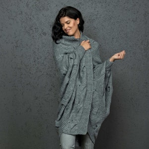 Knitted cardigan, Oversized cardigan, Alpaca sweater, Knitted wrap, Alpaca cardigan, Long cardigan, Chunky cardigan, gray cardigan, wrap