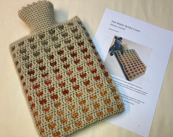 Crochet Pattern - Hot Water Bottle Cover - PDF Instant Download