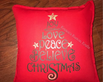 20" x 20" Christmas throw pillow