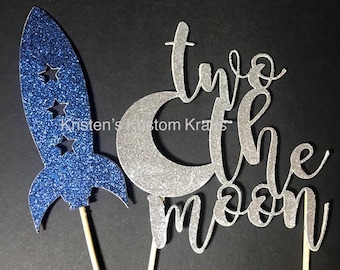 Two the Moon cake topper