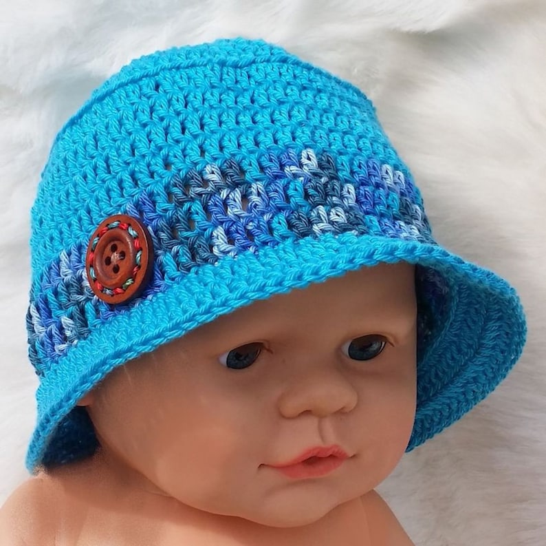 Hand crocheted boys bucket hat 1218 1824 2436 months old Etsy