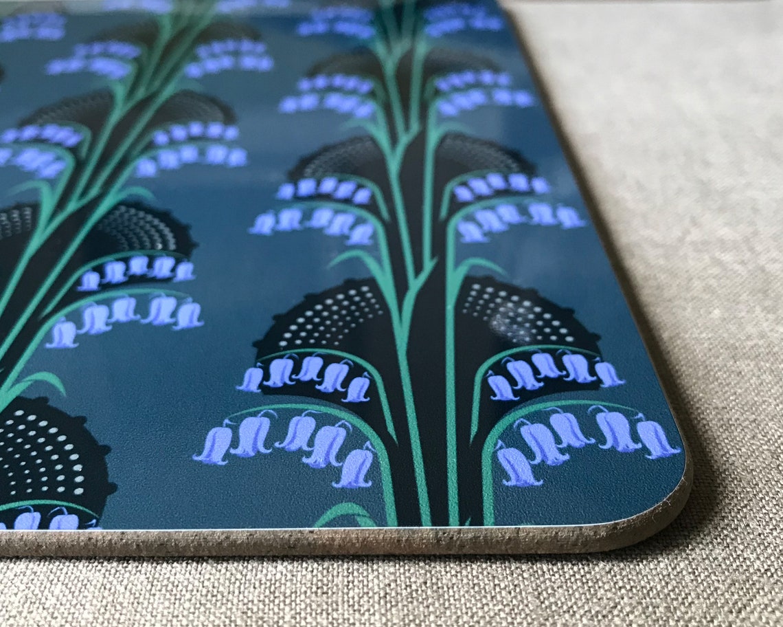 Bluebell Placemat Patterned Hard Wood Placemat with High Etsy