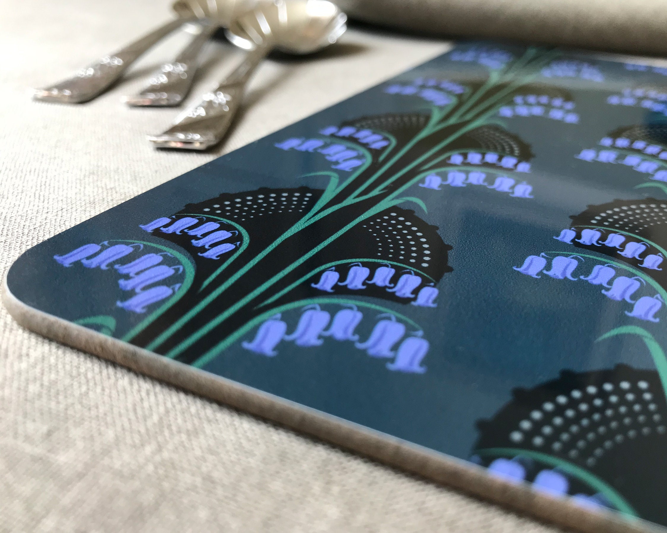 Bluebell Placemat Patterned Hard Wood Placemat With High Etsy Hong Kong