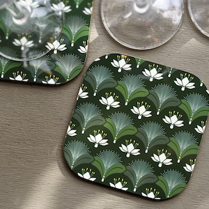 Cyanide Coaster – Patterned Hard Wood Coaster with High Gloss Top – Inspired by Agatha Christie Poisons