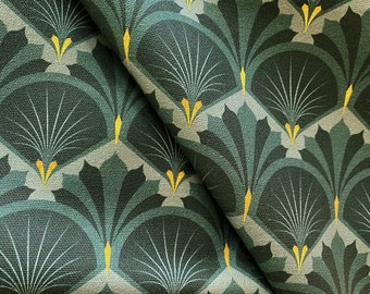 Organic Cotton Panama – FANFARE Design – Fabric by the Half Metre – Patterned fabric inspired by Steam Train Journeys