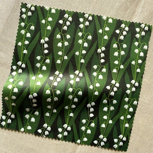 SAMPLES Lily of the Valley Fabric Organic Cotton Poplin Eco velvet Duchess Satin image 5