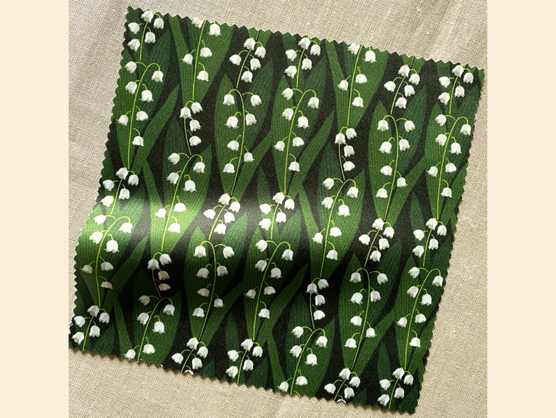 SAMPLES Lily of the Valley Fabric Organic Cotton Poplin Eco velvet Duchess Satin image 5