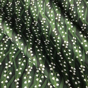 SAMPLES Lily of the Valley Fabric Organic Cotton Poplin Eco velvet Duchess Satin image 2
