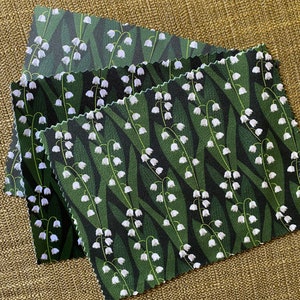 SAMPLES Lily of the Valley Fabric Organic Cotton Poplin Eco velvet Duchess Satin image 6