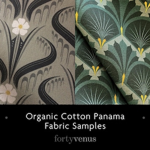 Organic Cotton Samples – Cotton Panama – Patterned fabric inspired by Steam Train Journeys