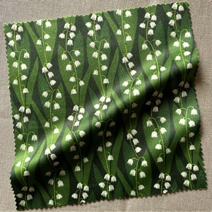 SAMPLES Lily of the Valley Fabric Organic Cotton Poplin Eco velvet Duchess Satin image 4