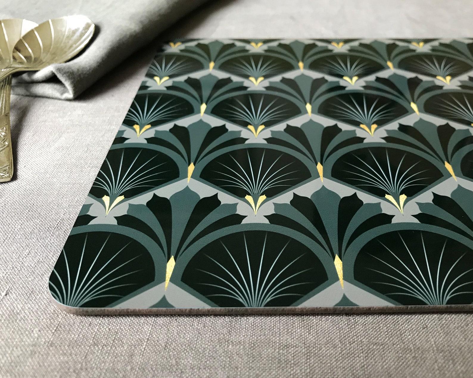 FANFARE Placemat Patterned Hard Wood Placemat With High Etsy