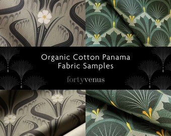 Organic Cotton Samples – Cotton Panama – Patterned fabric inspired by Steam Train Journeys