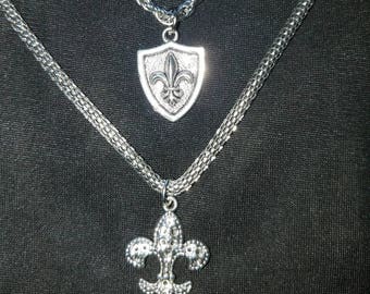 New Orleans-Fleur de lis Saint Charm Necklace