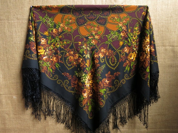 Vintage Traditional Turkmen Shawl, Scarf, Piano Sh