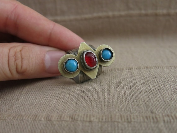 Vintage unisex Turkmen silver ring