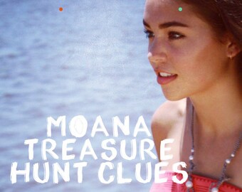 Moana Games, Moana Treasure Hunt: Printable Clues, Princess Party Games, Instant Download - PDF