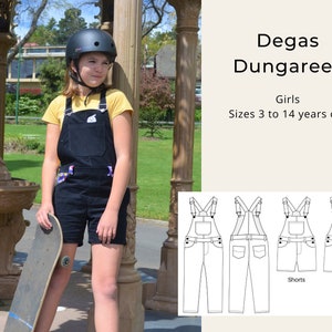 Degas Dungarees PDF sewing pattern: girls English