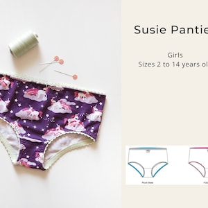 Susie Panties/Knickers PDF sewing pattern: undies girls English