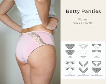 Betty Panties PDF sewing pattern: women knickers underwear English
