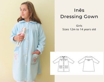 Ins Dressing Gown/Robe PDF sewing pattern: girls English