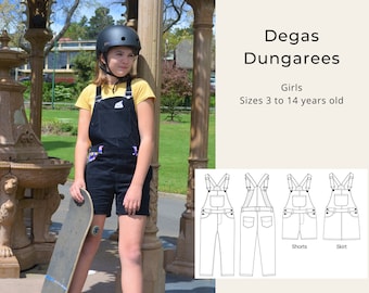 Degas Dungarees PDF sewing pattern: girls English