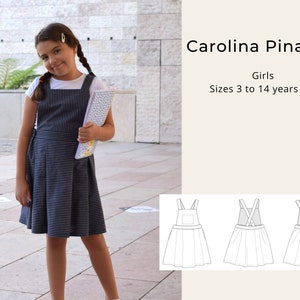 Carolina Pinafore PDF sewing pattern: girls English