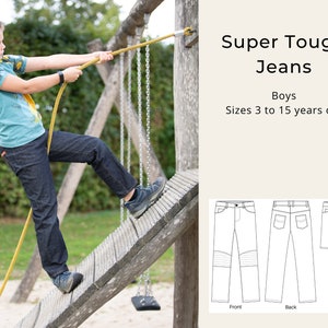 Super Tough Jeans shorts & pants PDF sewing pattern: boys girls English