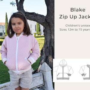 Blake Zip Up Jacket PDF sewing pattern: girls boys English