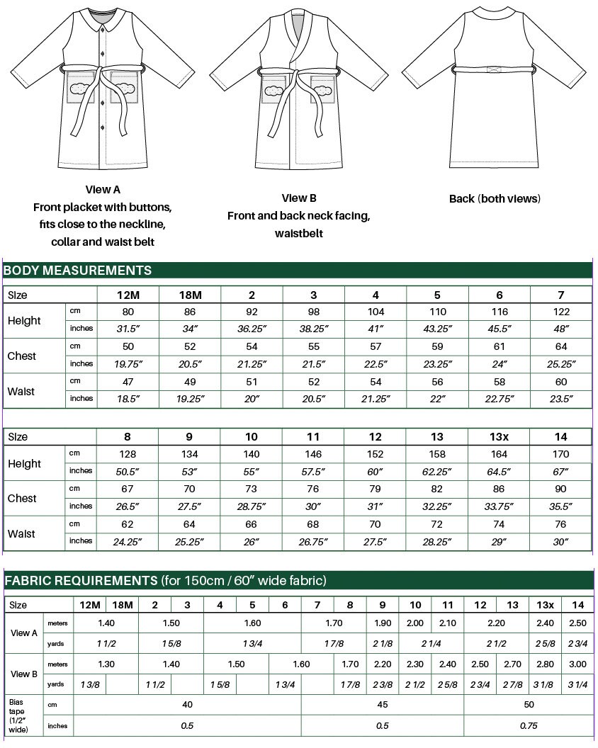 Miguel Robe PDF Sewing Pattern: Girls Boys Children English - Etsy