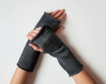 Gebreide vingerloze handschoenen, armwarmers voor heren, wollen vingerloze handschoenen