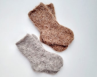 Winter baby socks, knit baby socks, alpaca newborn socks, infant socks, Wool baby socks