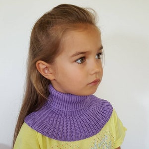 Knit scarf for kids 0-9 years Merino wool turtle neck scarf Toddler neck warmer image 4