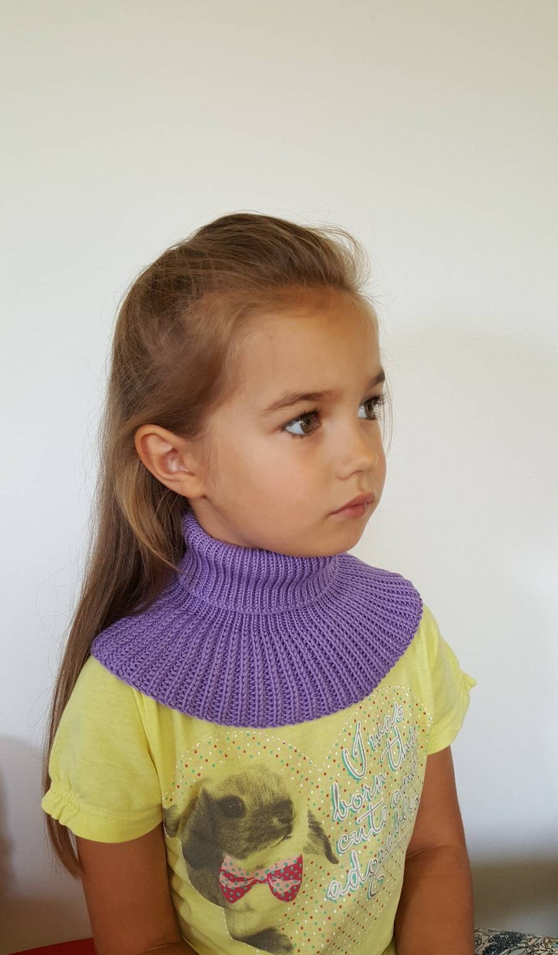 Knit scarf for kids 0-9 years Merino wool turtle neck scarf Toddler neck warmer image 4