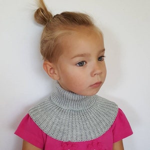 Knit scarf for kids 0-9 years Merino wool turtle neck scarf Toddler neck warmer image 5