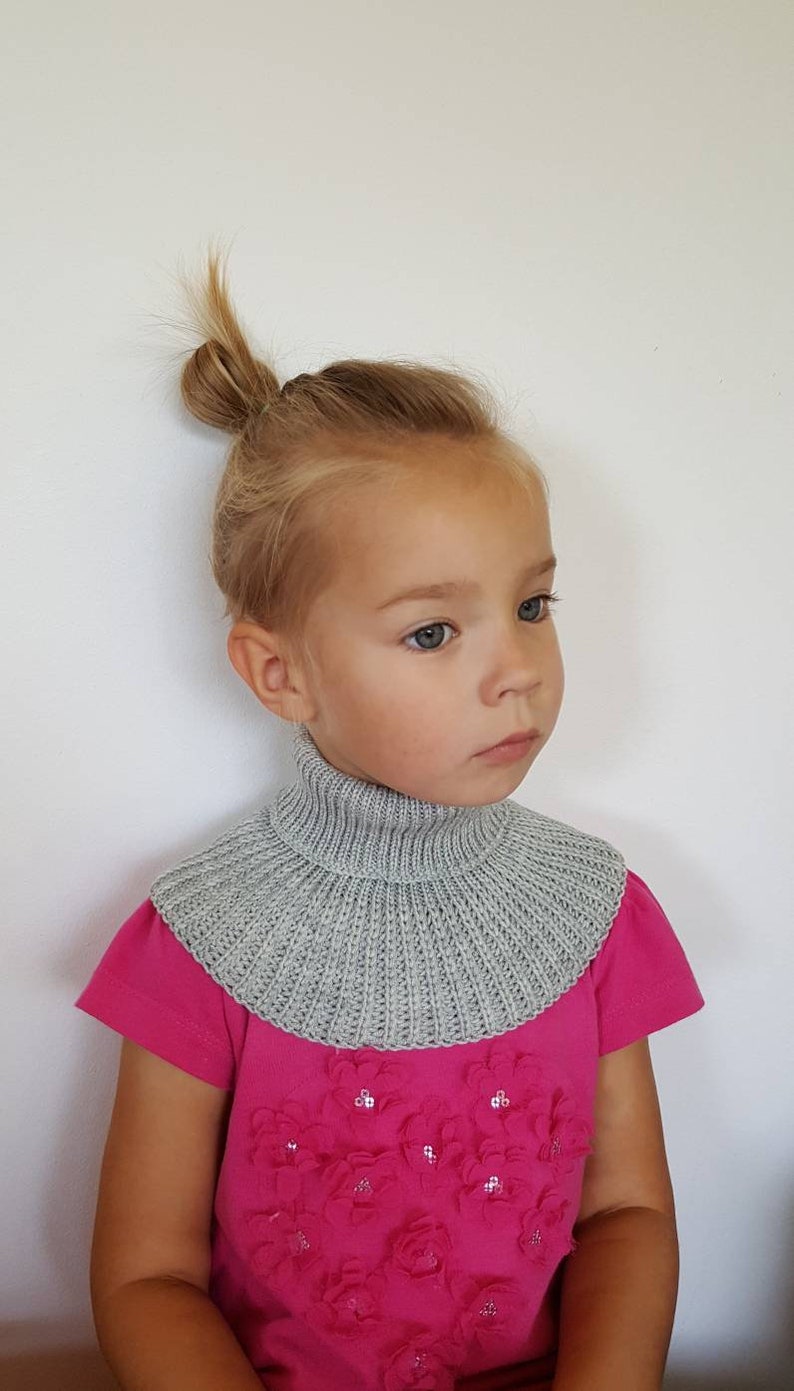 Knit scarf for kids 0-9 years Merino wool turtle neck scarf Toddler neck warmer image 5