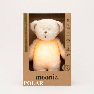 Moonie organic humming bear Baby gift Bedtime bear Brown teddy bear Baby first bear with lamp Gift for baby Polar bear