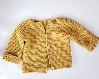 Baby cardigan Knit newborn sweater Baby strickjacke Wool and cotton jacket for babies Baby wool sweater