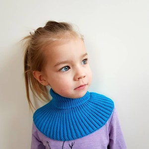 Knit scarf for kids 0-9 years Merino wool turtle neck scarf Toddler neck warmer image 7