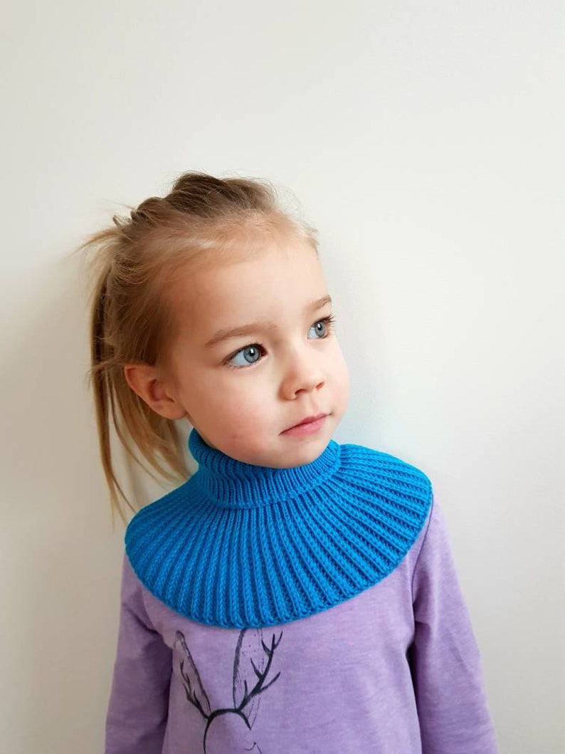 Knit scarf for kids 0-9 years Merino wool turtle neck scarf Toddler neck warmer image 7