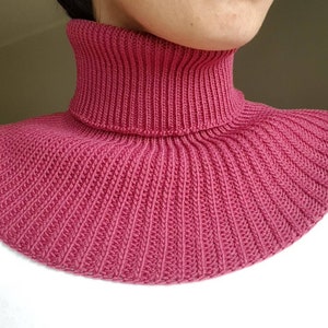 Knit scarf womens neck warmer soft merino wool adult dickie neck gaiter scarf mens collar scarf scarflete chemisette