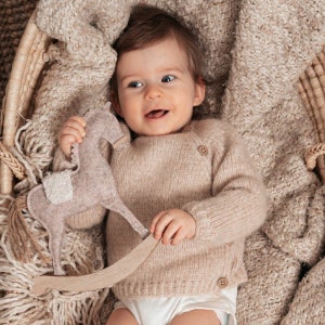 Newborn sweater Knit baby cardigan with side buttons Alpaca baby sweater Knit cardigan babies